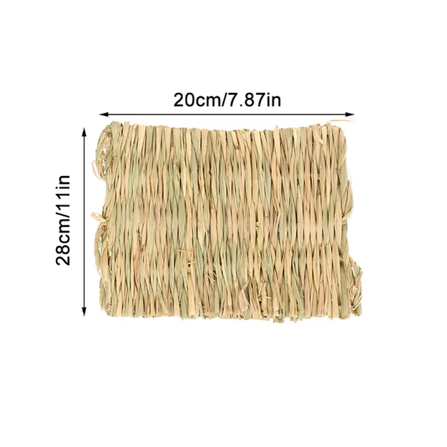 Tapis d'herbe pour lapins, petits animaux, tapis de foin tissé, literie en paille naturelle, Cage de