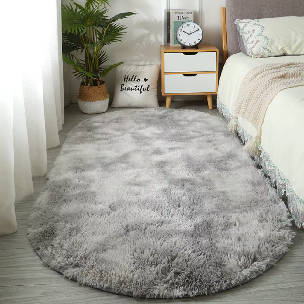 Tapis de salon ovale Tie-Dye, confortable et doux, décoration de maison, coussin de sol, canapé, Tab