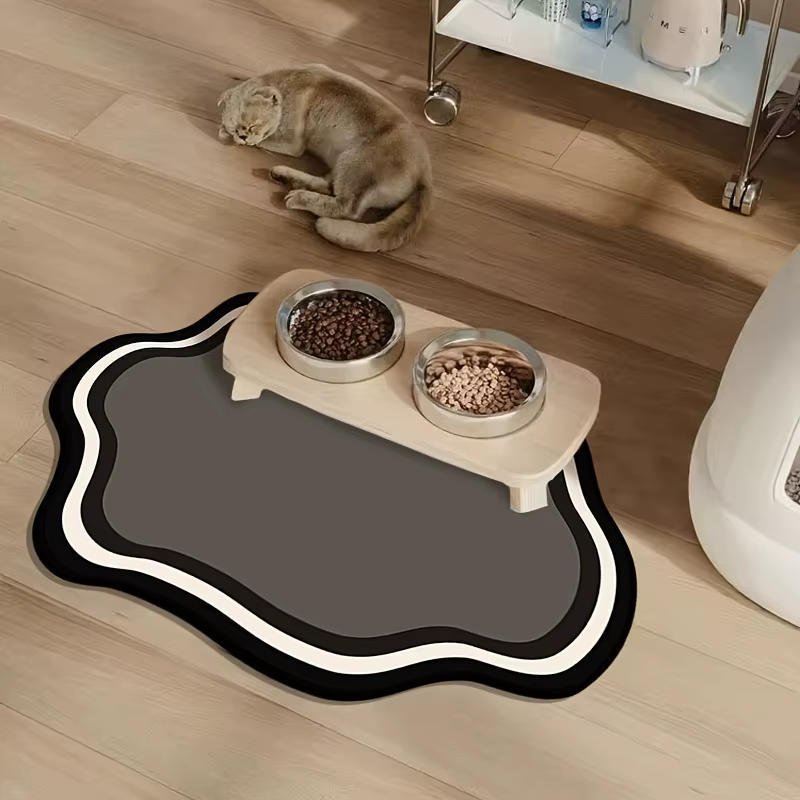 Tapis d'alimentation absorbant pour animaux de compagnie, napperon pour animaux de compagnie à sécha