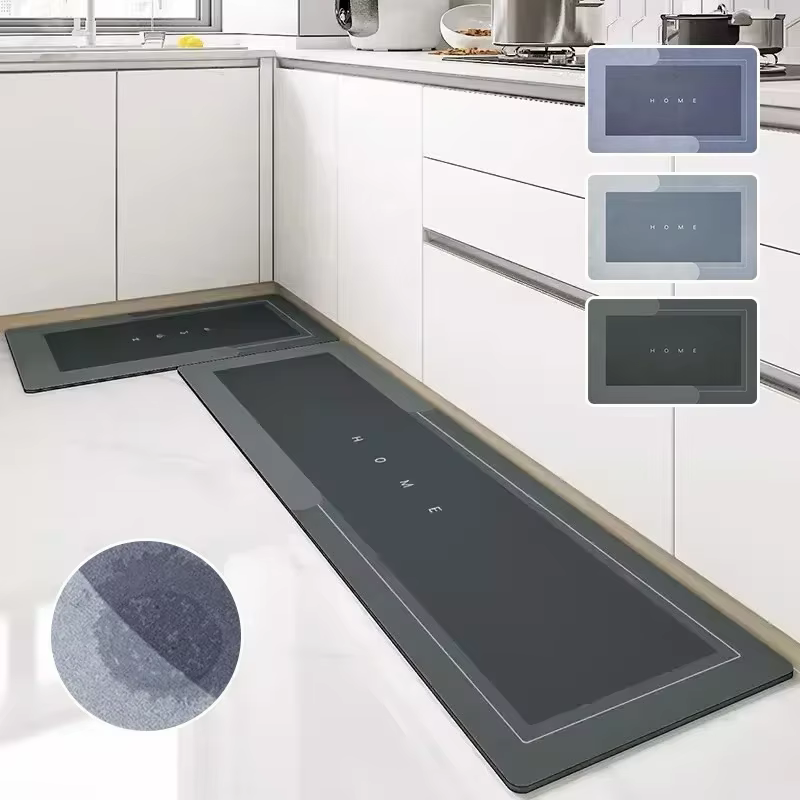 Tapis de sol de cuisine Super absorbant, tapis de boue de diatomée, tapis de bain antidérapant, tapi