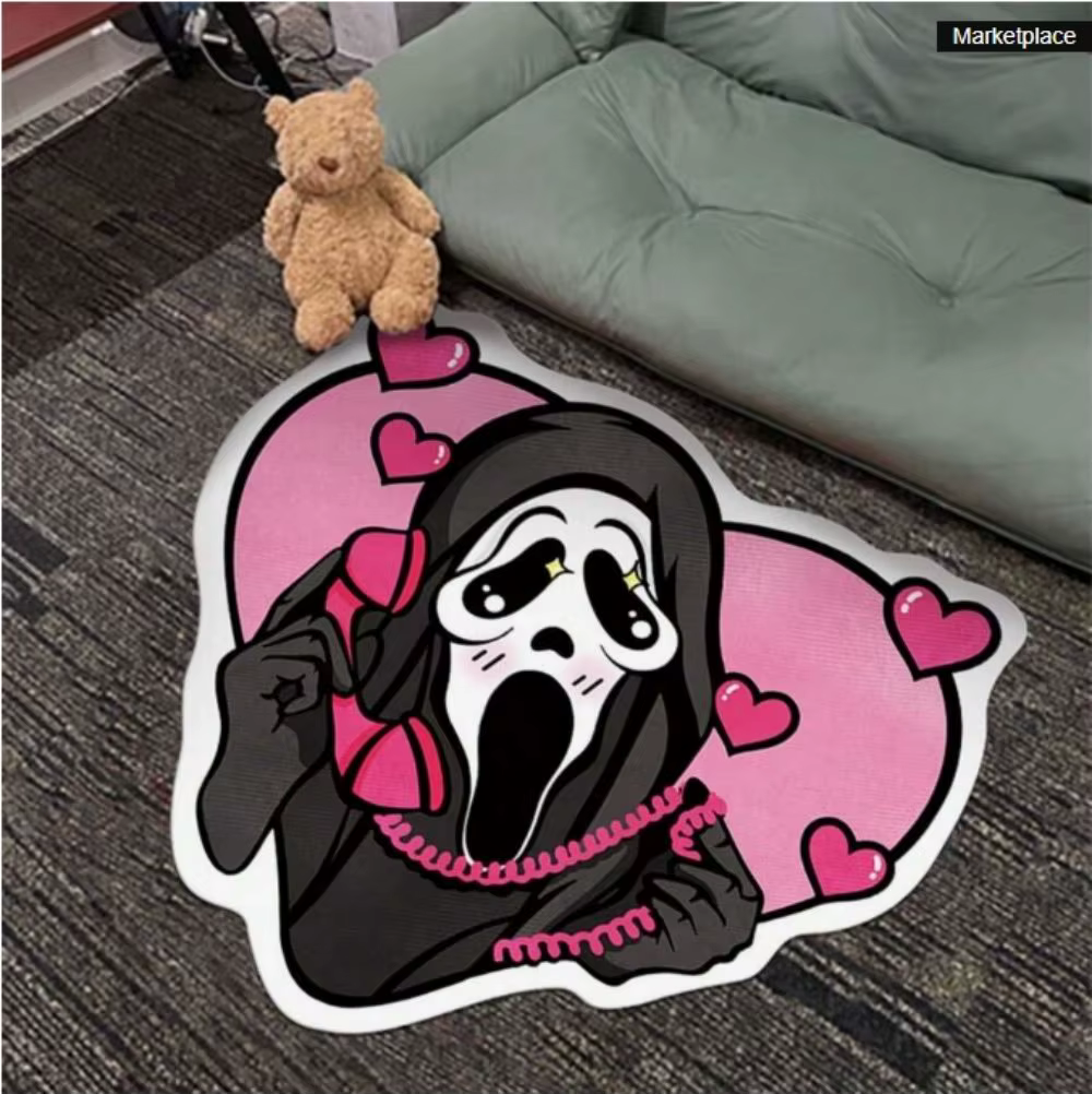 Tapis VIKAMA, tapis crâne d'Halloween, tapis de forme irrégulière, peluche, tapis doux pour la peau 