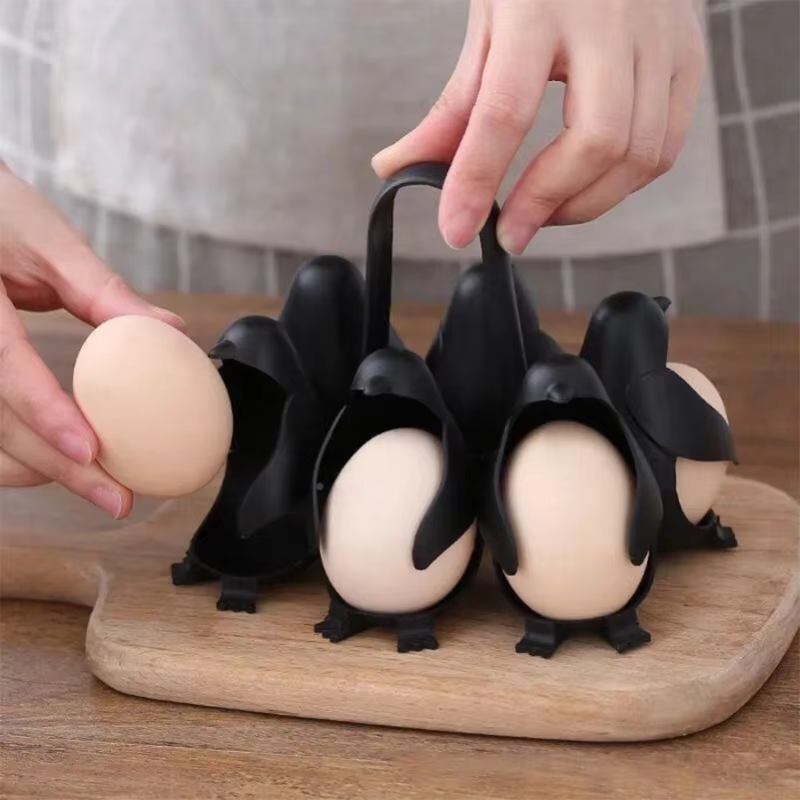 Ensemble de 6 supports pour œufs Penguin Egg Steamer & Refrigerator, cuiseur à œufs électrique avec