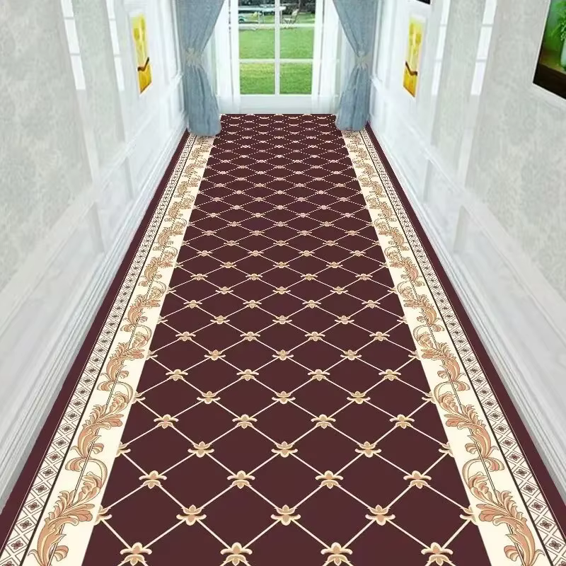 Tapis de couloir long européen, coureur de luxe, classique, hôtel, couloir, allée de maison, non ald