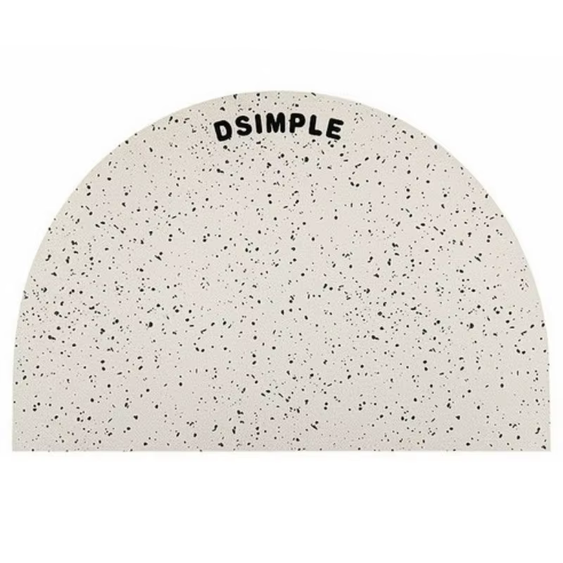 VIKAMA INS Tapis de bain semi-circulaire minimaliste, absorbant, antidérapant, facile à nettoyer, ta