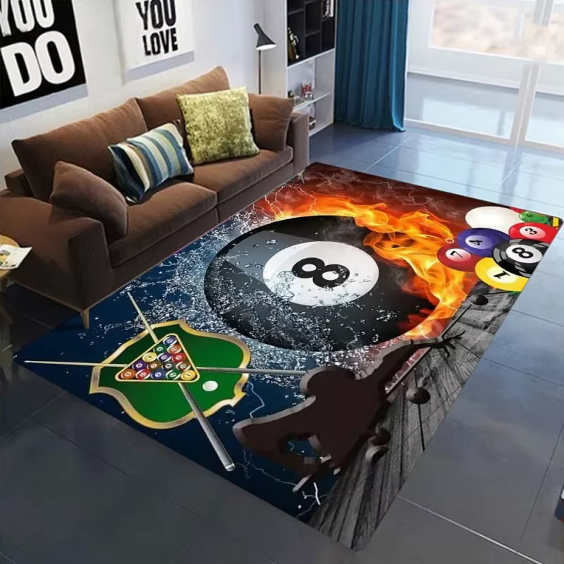 Tapis Simple noir 8 zones tapis chambre tapis Bearbrick billard noir 8 tapis de Table de billard tap