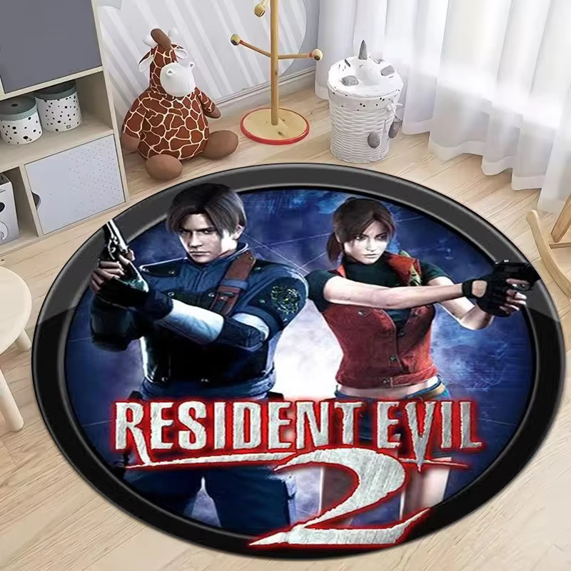 Tapis rond 3D r-résident mal jeux Gamer zone tapis pour salon chambre canapé paillasson Decora enfan