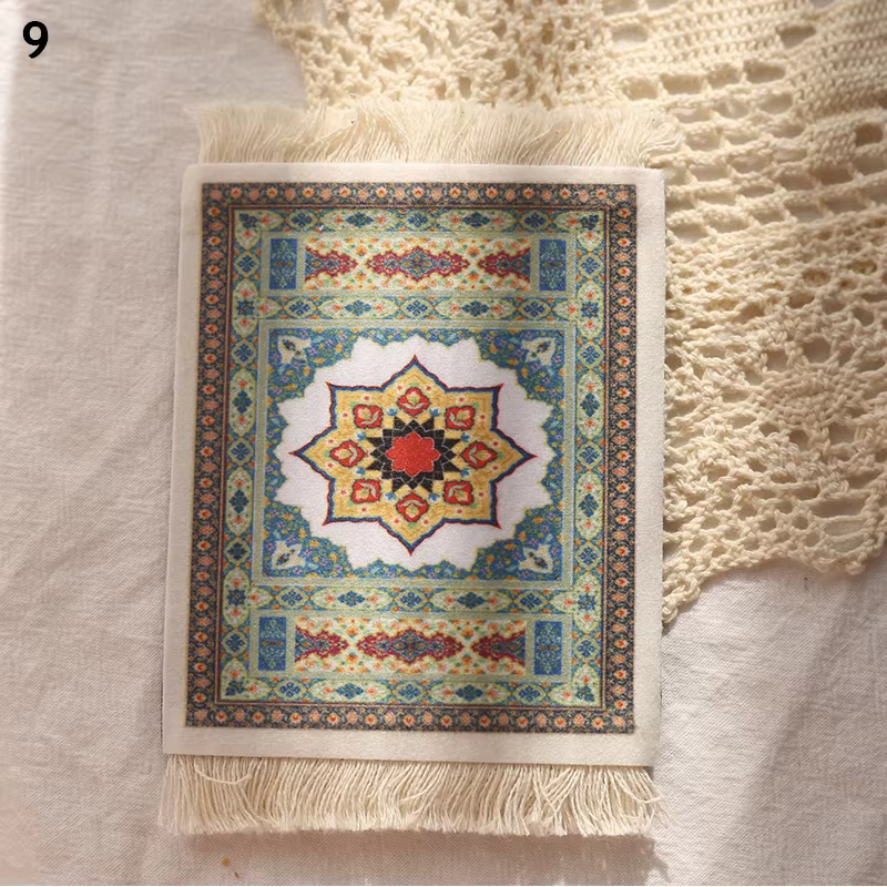 Cowijk-Tapis de Tasse à Motif Ethnique pour la Maison, Mini Lea Tissé Perse, Polymères, Tapis de Sou