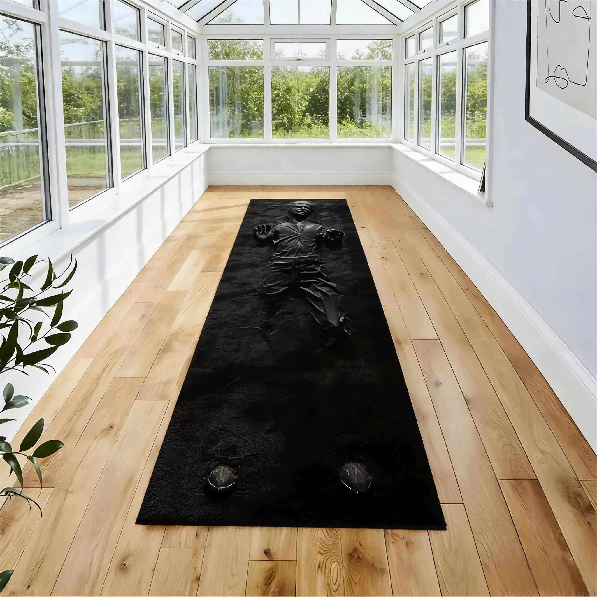Tapis décoratif Carbonite pour la maison, couloir, chambre, salon, style moderne, décoration de salo