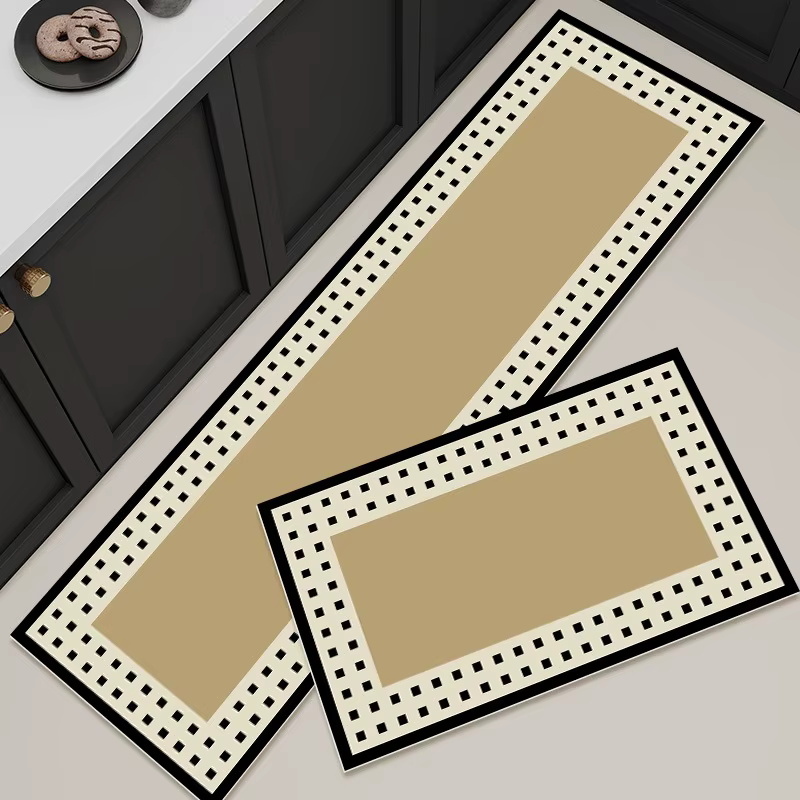 Tapis de sol de cuisine en PVC imperméable et antidérapant, tapis en cuir résistant à l'huile, tapis