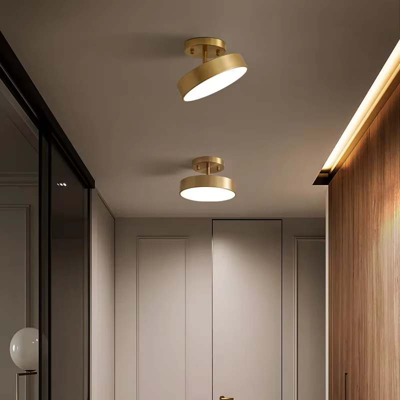 Nouveau plafonnier doré éclairage nordique couloir de luxe salon chambre couloir intérieur porche av