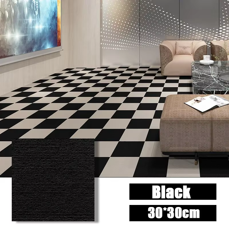 Carrés de tapis auto-adhésifs 30x30cm, carrelage amovible pour bricolage, décoration de la maison, c