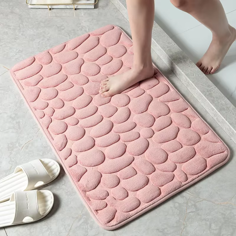 Tapis de bain en mousse à mémoire de forme pour salle de bain, lavabo, côté baignoire, salle de douc