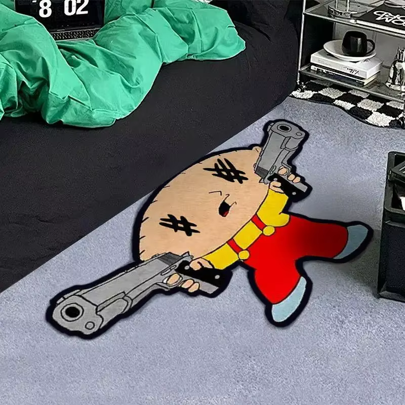 Tapis de personnage de dessin animé VIKAMA, confortable et chaud, tapis de sol d'entrée de salle de 