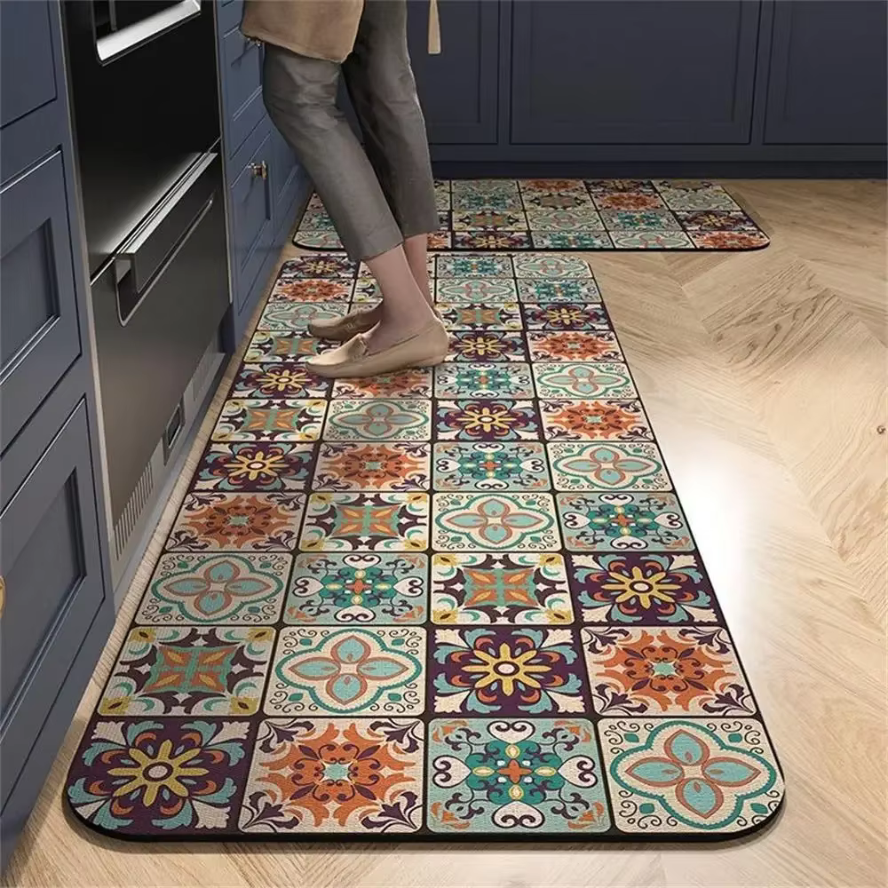 Tapis de cuisine antidérapants pour salon, tapis de sol long pour cuisine, tapis d'entrée, décoratio