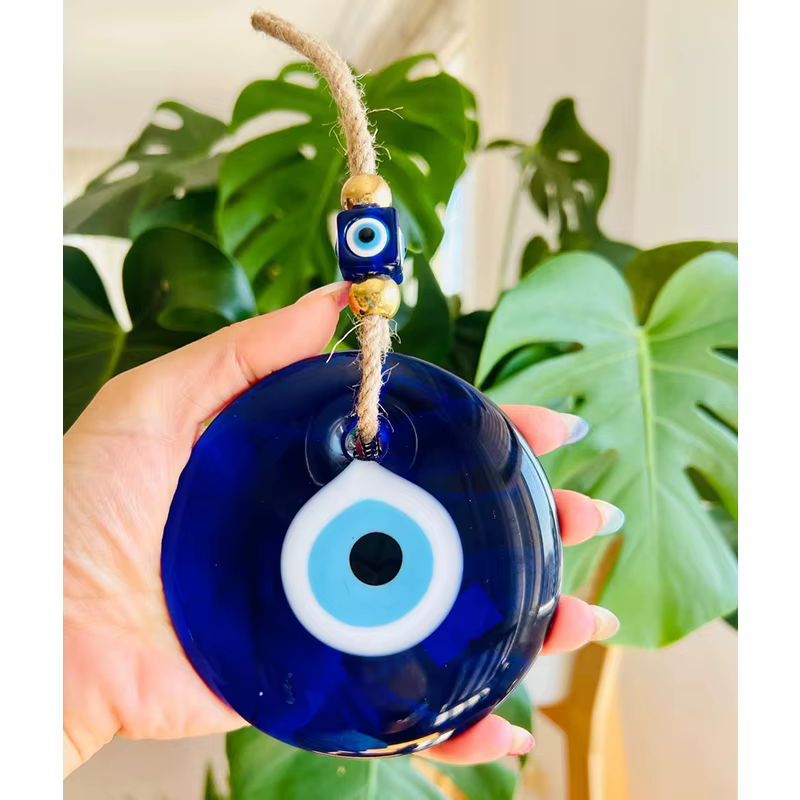 Mauvais œil tenture murale verre bleu oeil mur charme décor à la maison idée cadeau Protection de la