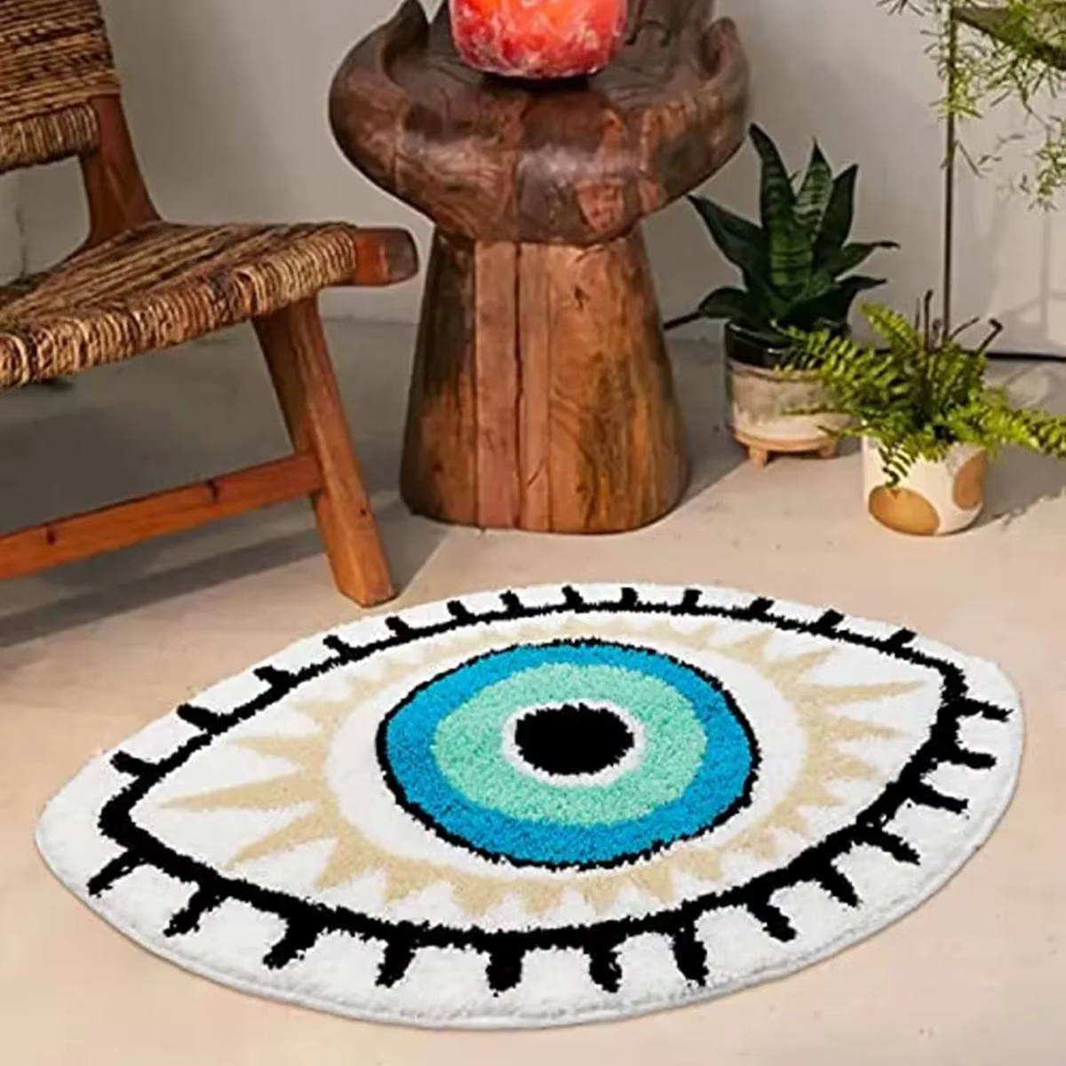 Tapis épais antidérapant à motif d'oeil, paillasson de salle de bain, décoration de la maison