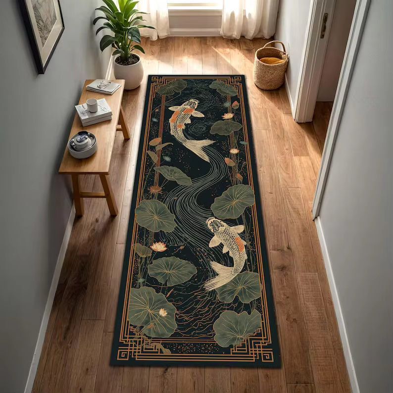 Tapis de sol à motif floral oriental, tapis de décoration pour la maison, style chinois moderne, tap