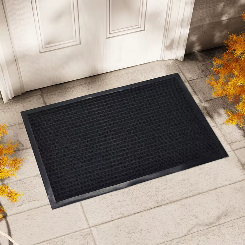 Tapis de porte d'entrée, tapis absorbant, tapis antidérapant épais, tapis de sol en caoutchouc natur