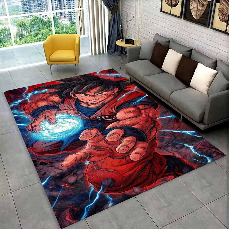 Tapis de jeu de dessin animé D-Dragon Ball pour salle de jeux, chambre à coucher, salon, canapé, déc