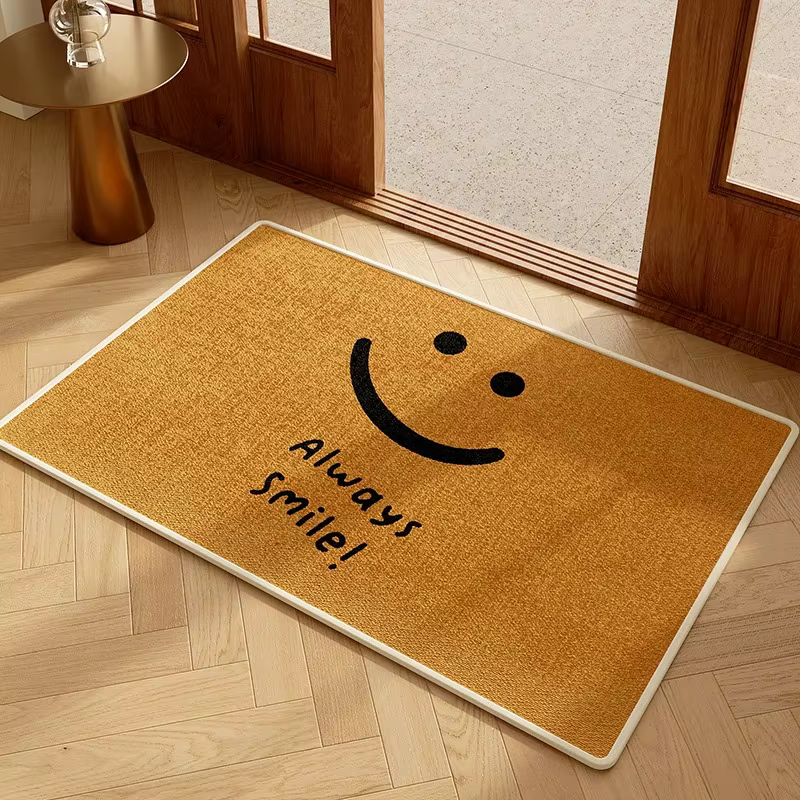 VIKAMA Tapis de porte d'entrée de bienvenue, tapis d'intérieur extérieur absorbant résistant à la sa