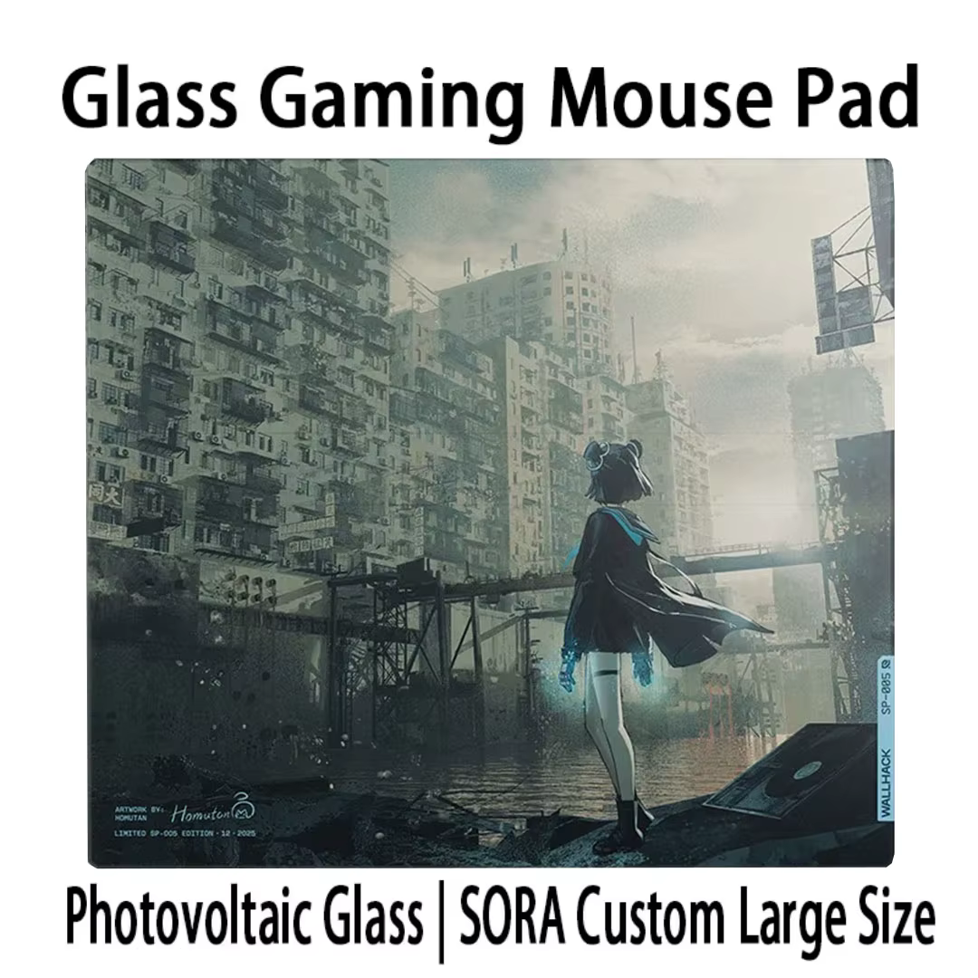 Tapis de souris de jeu en verre WALLHACKSP-005 avec personnage d'anime, tapis de souris en verre tre