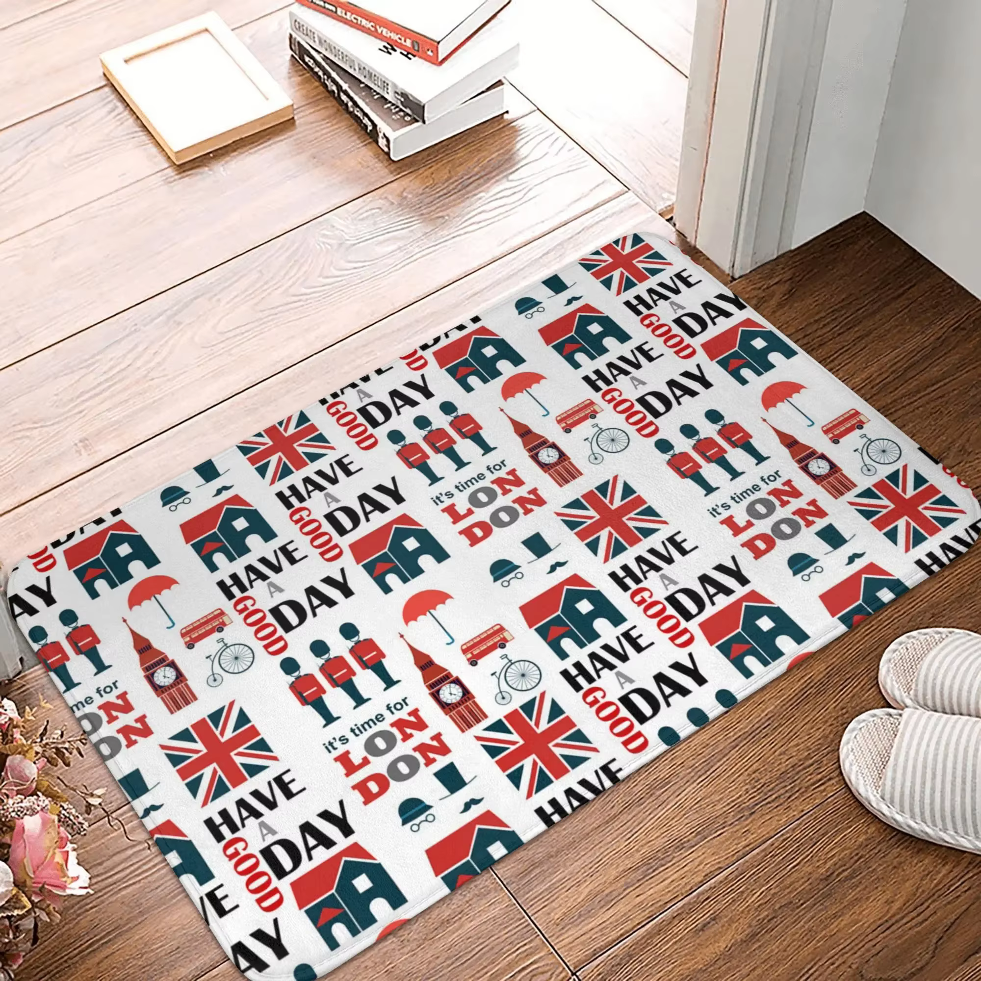 VIKAMA Union Jack Doormat, tapis absorbant antidérapant Union Jack pour porte d'entrée, tapis de sal