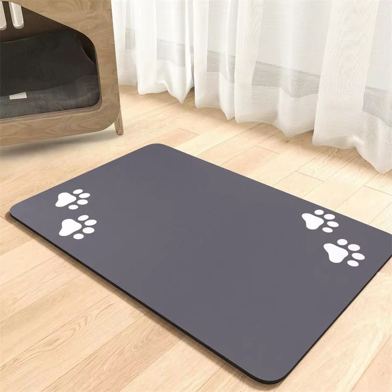 Tapis absorbant pour animaux de compagnie : Tapis en terre de diatomée pour bols de chien et de chat