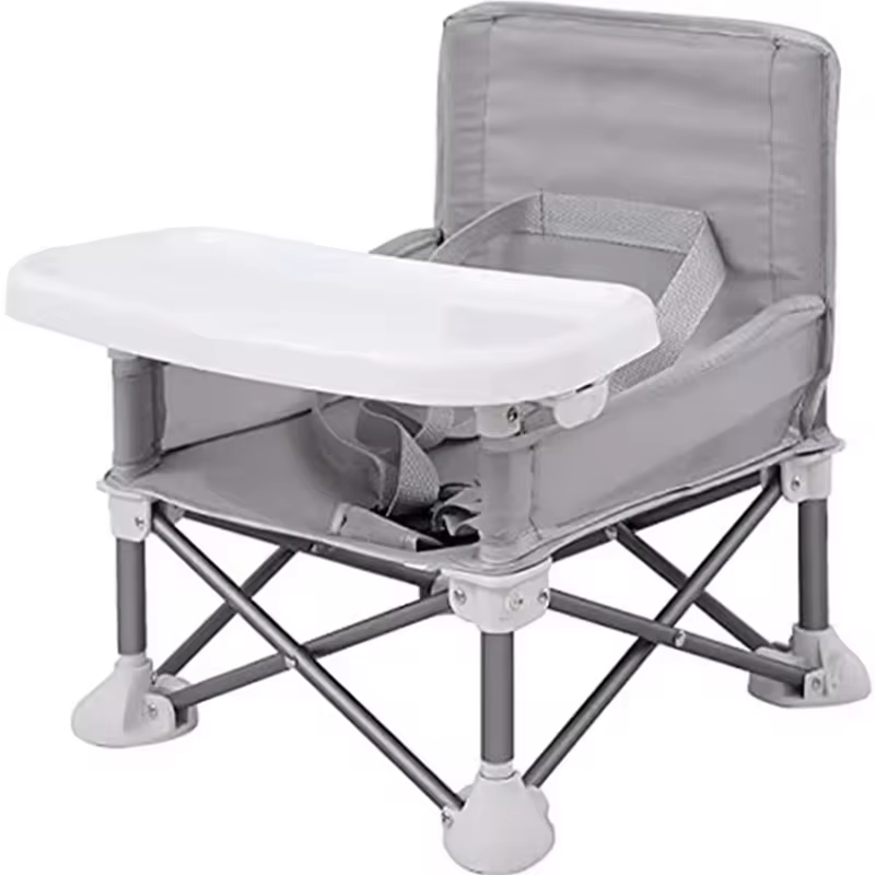 Chaise haute pliable portable pour bébé avec plateau et ceinture de sécurité, chaise de plage pour e