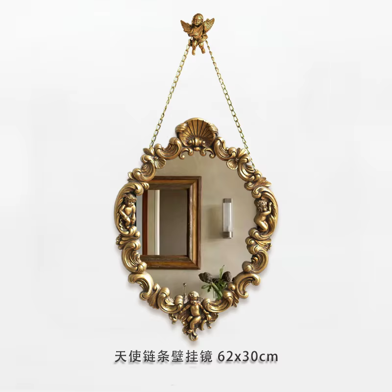 Miroir mural de maquillage pour salle de bains, miroir mural esthétique irrégulier suspendu pour dou