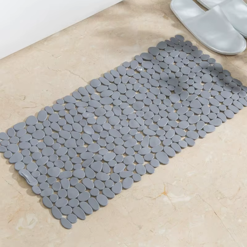 Tapis de bain antidérapant avec ventouses-tapis de sol de douche en PVC, coussin de pied de baignoir