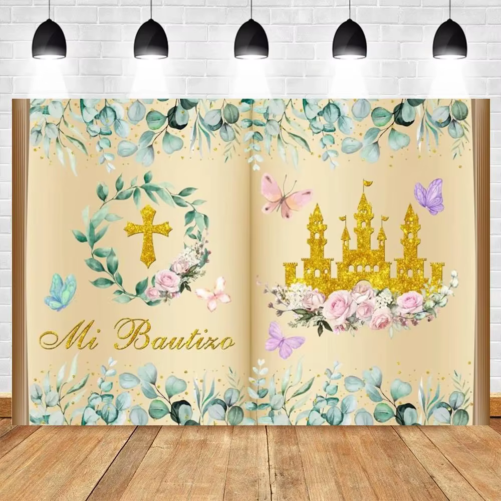 Livre de conte de fées anniversaire mariage toile de fond personnalisée il était une fois château an