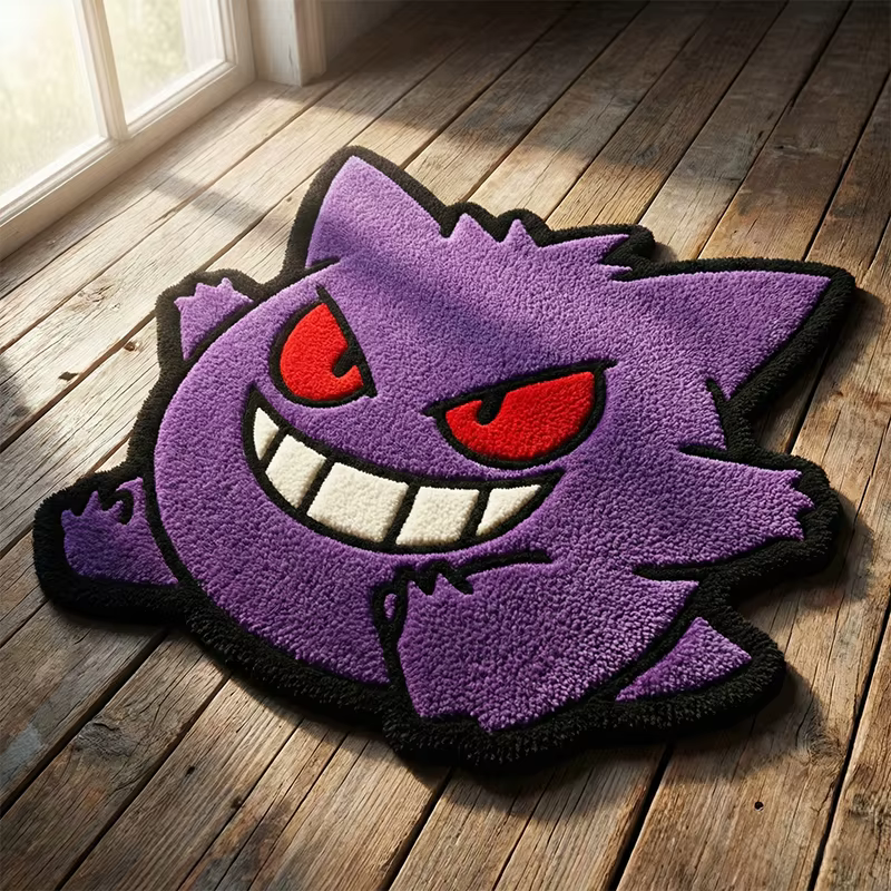Tapis Kawaii Gengar |   Tapis Pokémon Anime personnalisé pour une décoration cool de chambre et de s