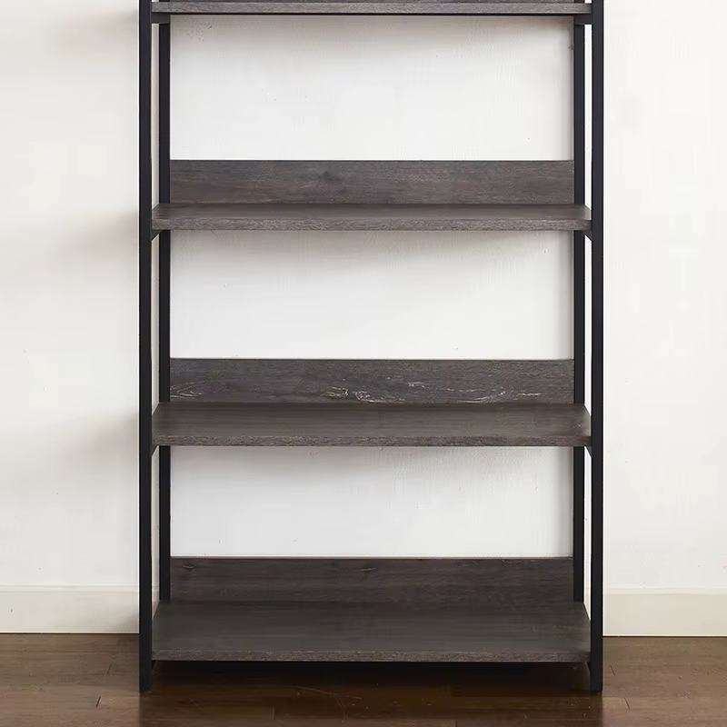 Monica-Placard en bois et métal avec cinq étagères, gris rustique