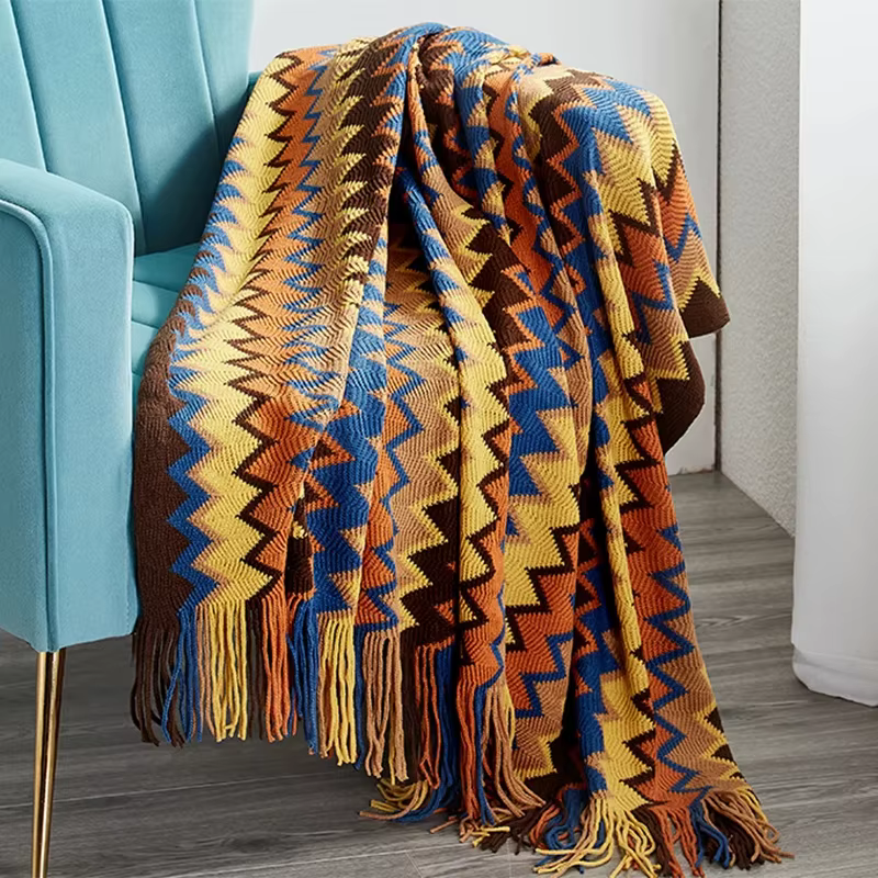 Boho lit Plaid couverture géométrie aztèque Baja couvertures ethnique canapé couverture housse décor
