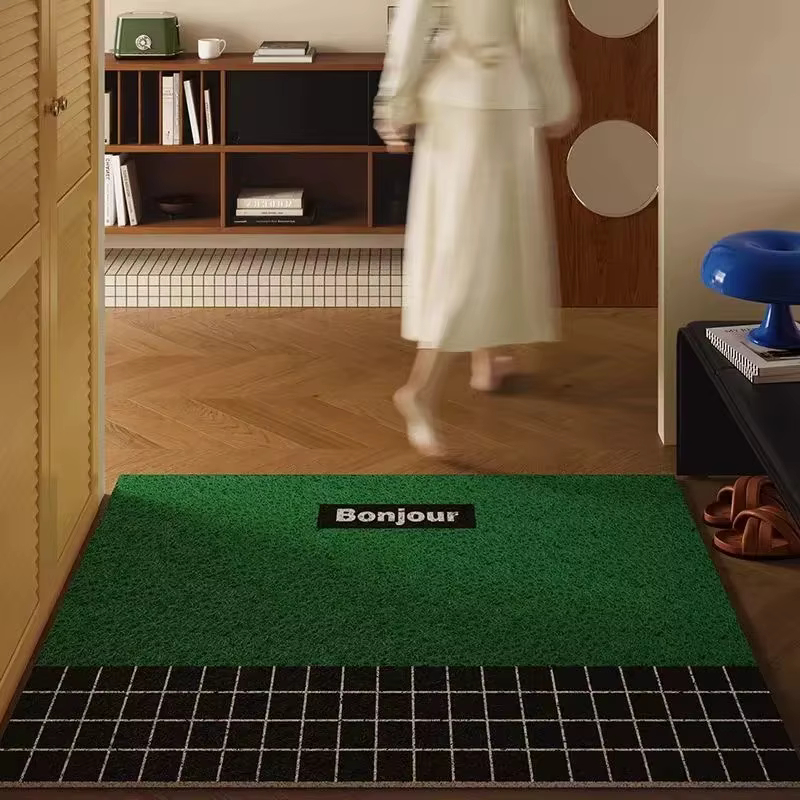 Tapis de porte d'entrée rétro, coussinet de pied à motif géométrique, tapis d'entrée de salon résist