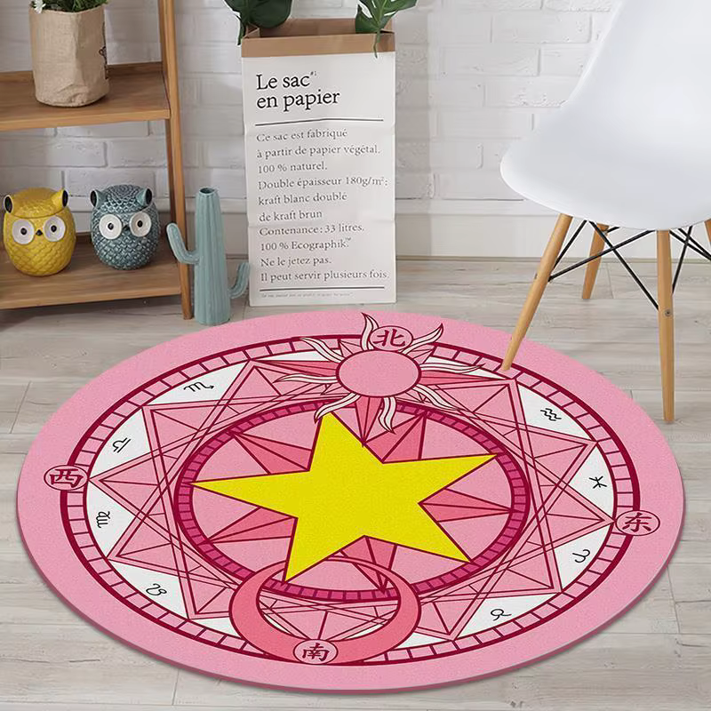 Tapis de sol rose non ald pour fille, décoration de chambre à coucher, chaise d'ordinateur, princess