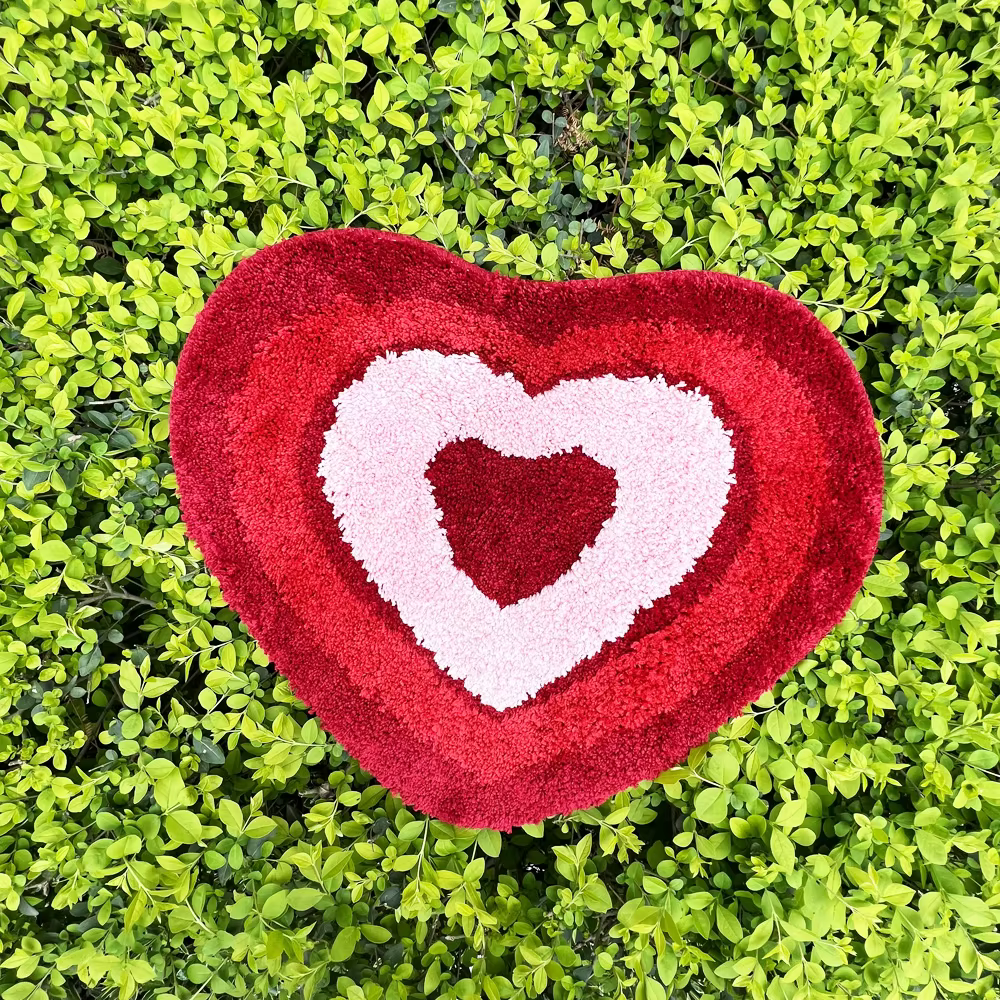 Tapis de Sol Créatif en Forme de Cœur Rouge, Polymère de Porte, Décoration d'Hôtel, de Maison, de Ma