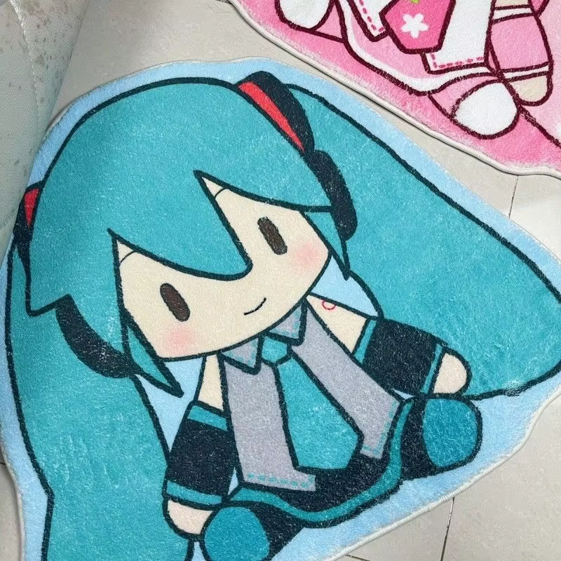 Hatsunes Miku – tapis en peluche avec personnage de dessin animé Kawaii, doux, pour chambre à couche
