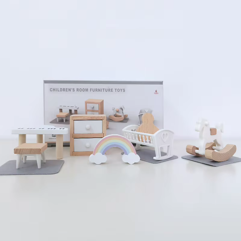 Maison de jeu en bois pour enfants, ensemble de jouets, Mini maison de poupée, ensemble de meubles s