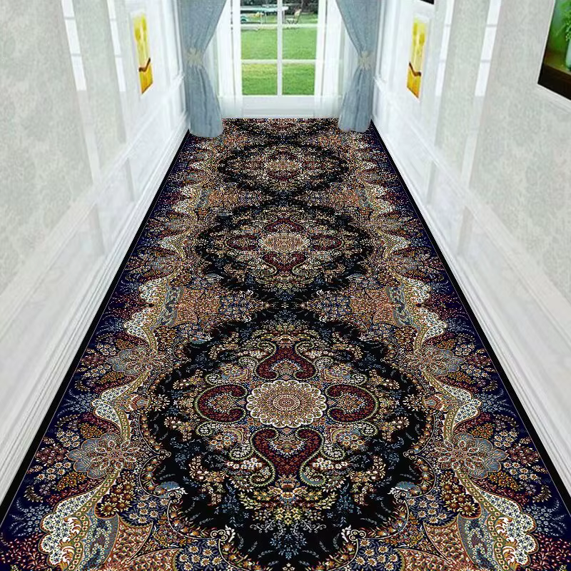 Tapis de couloir Long antidérapant de luxe rétro persan, exquis, pliable, non pelucheux, facile à ne