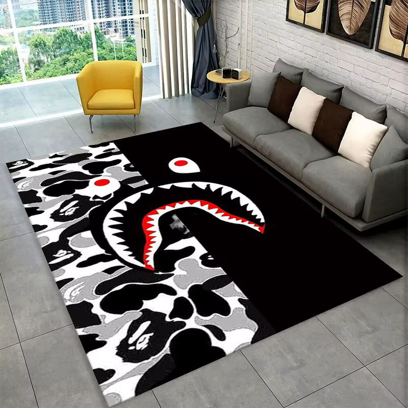 Tapis antidérapant Fashion B-BAPE pour salon, chambre et salle de jeux, tapis de sol doux, tapis de 