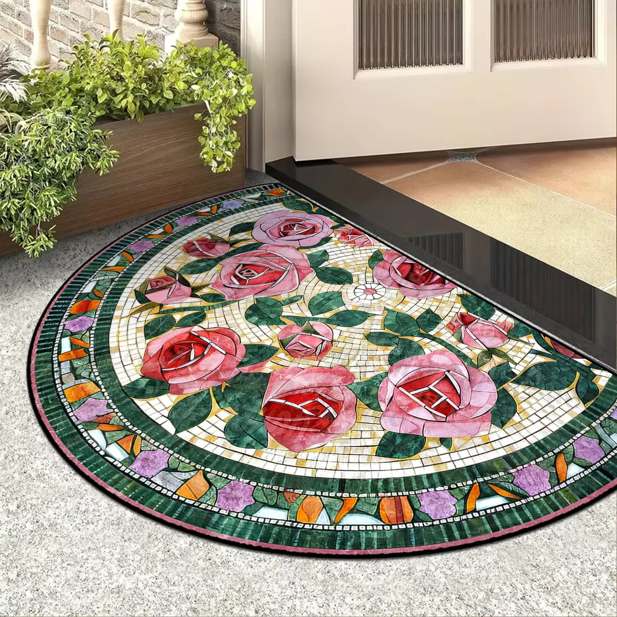 Paillasson d'entrée, décorations de jardin de printemps, tapis d'extérieur pour porte de maison, tap