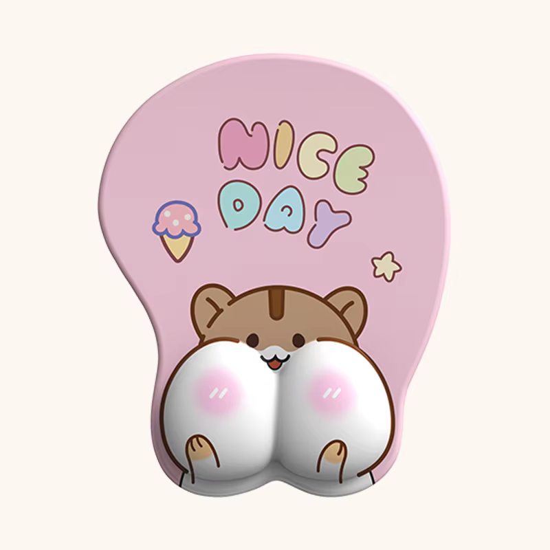 Tapis de souris avec Support de poignet en Gel, ergonomique, 3D, mignon, pour jeu, PC et ordinateurs