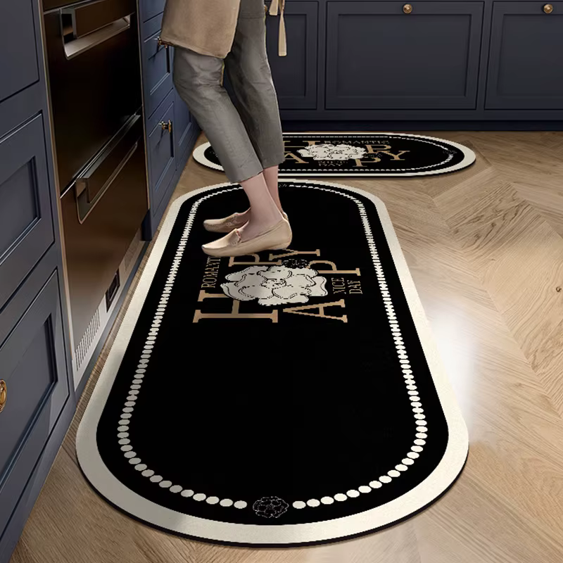 VIKAMA – tapis de cuisine Long en velours cristal, antidérapant, absorbant l'eau, absorbant l'huile