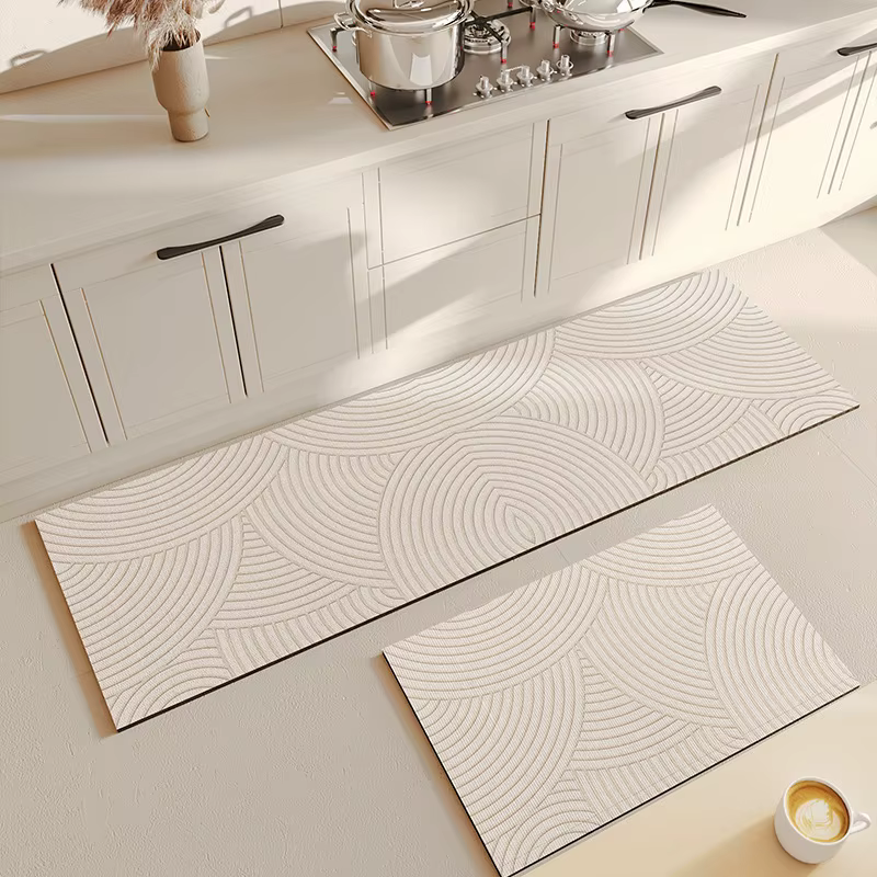 Tapis de bain de douche Super absorbant, antidérapant, Simple, entrée de cuisine, porte douce, côté 