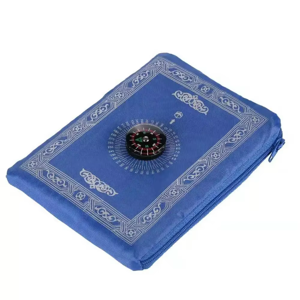 Tapis de prière de poche de prière Portable, cadeau islamique musulman, imperméable, avec boussole,