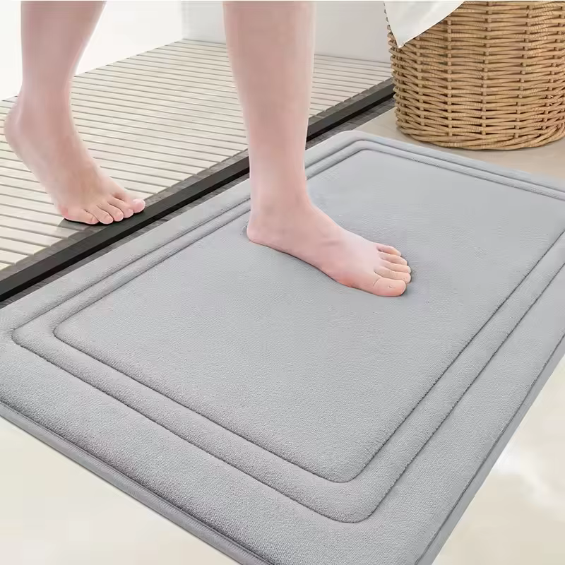 Tapis de sol de salle de bain en mousse à mémoire de forme, Super absorbant, Ultra doux, antidérapan