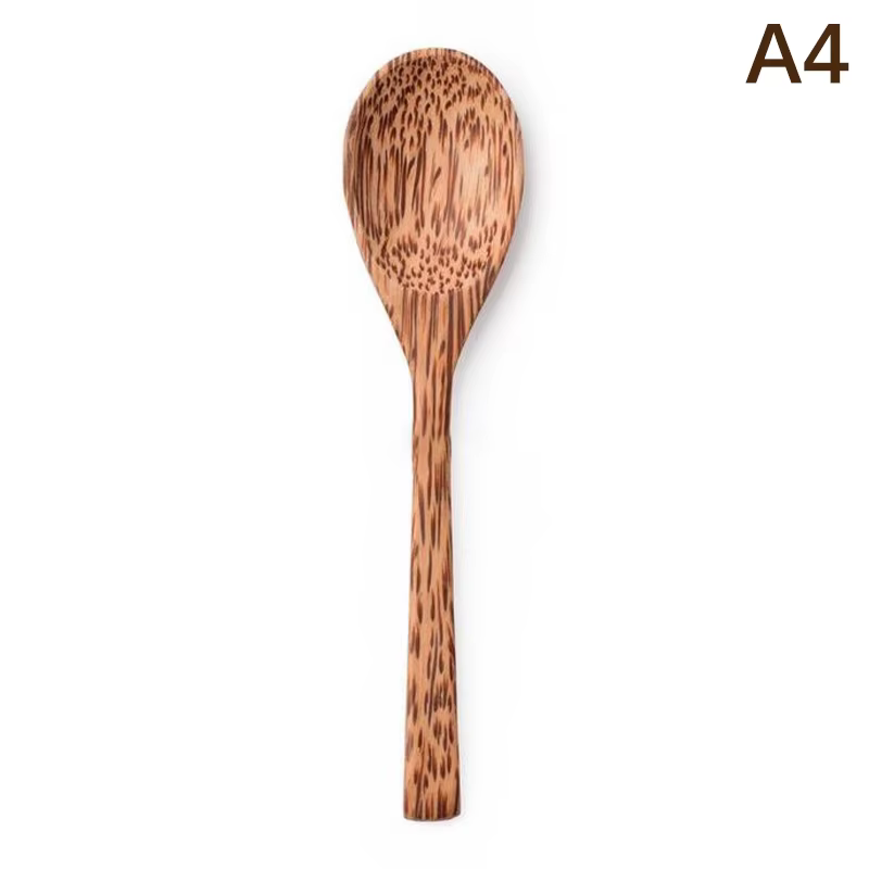【Peace】Bol en noix de coco naturel, fait à la main, en bois, pour manger, vaisselle, fourchette, cui