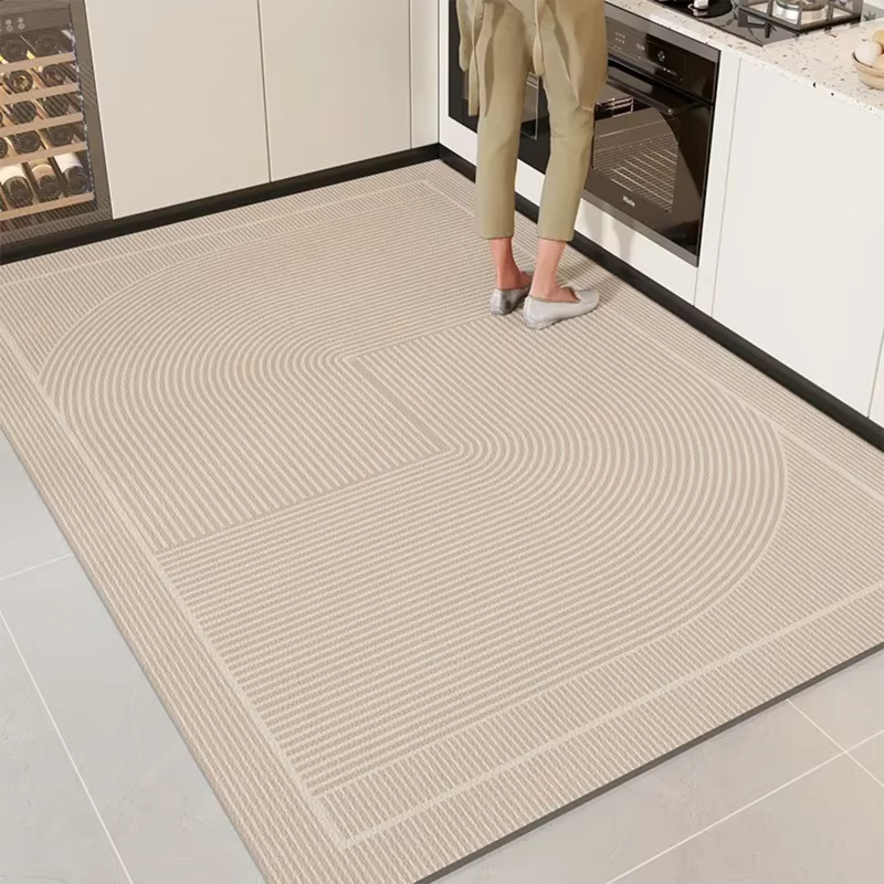 Tapis de cuisine en Pvc imperméable à l'huile, grand tapis en cuir antidérapant, tapis de sol en Pvc