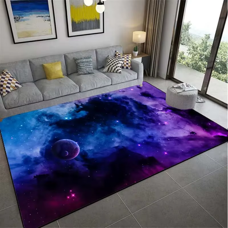 Tapis Planète Spatiale, Tapis Ciel Étoilé pour Salon, Tapis Illusion, Tapis de Décoration Maison, Ta